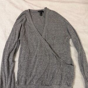 Forever 21 Heather Gray V-Neck Sweater